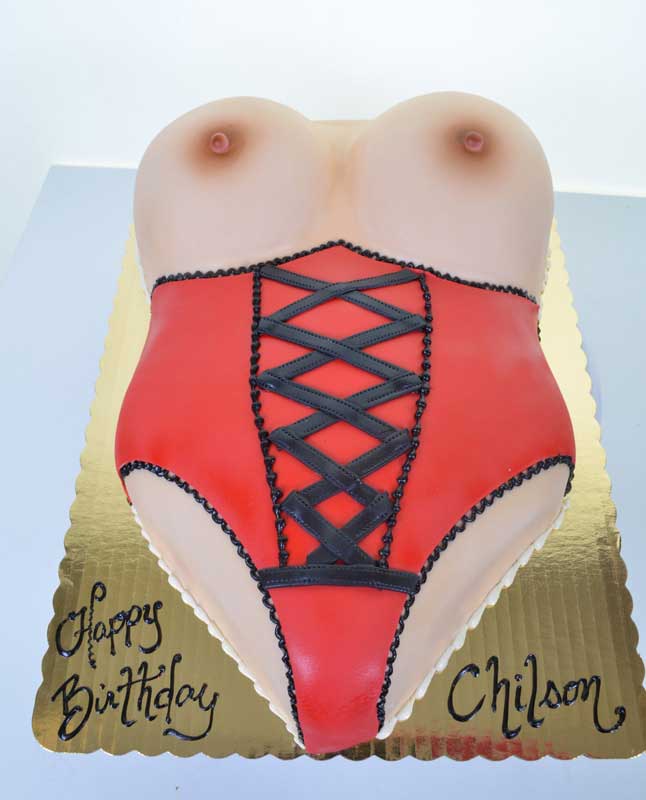 milestone birthday, boob cake